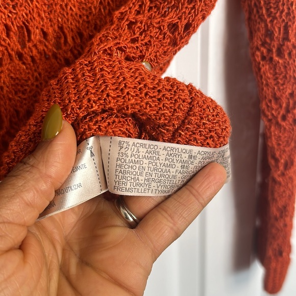 MASSIMO DUTTI orange knit sweater - Picture 5 of 7